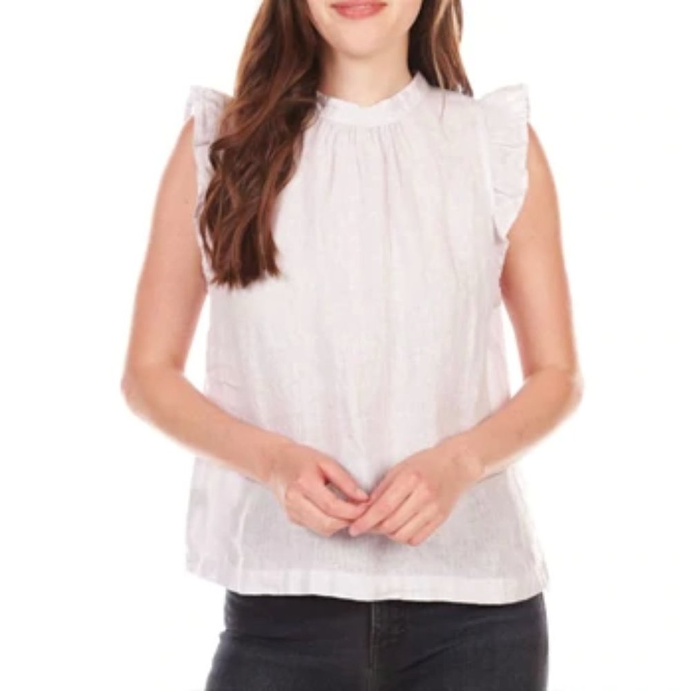Cloth & Stone Ruffled Mock Neck Blouse